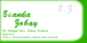 bianka zobay business card